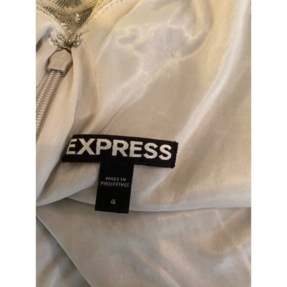 Express Gold Party Dress Sequin Layers Sleeveless Size 4 - Picture 3 of 9